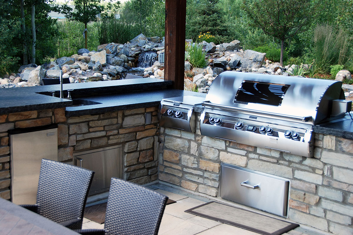 Landscaping Calgary Ananda Landscapes Built Outdoor Fireplace