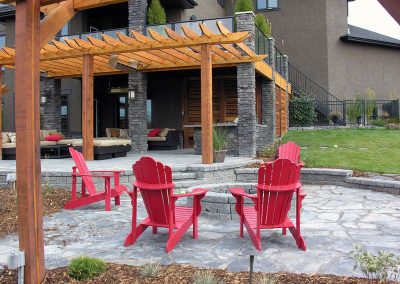 backyard design garden design firepit fire pit courtyard wooden pergola