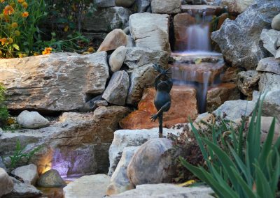 waterfall water feature rock display pond