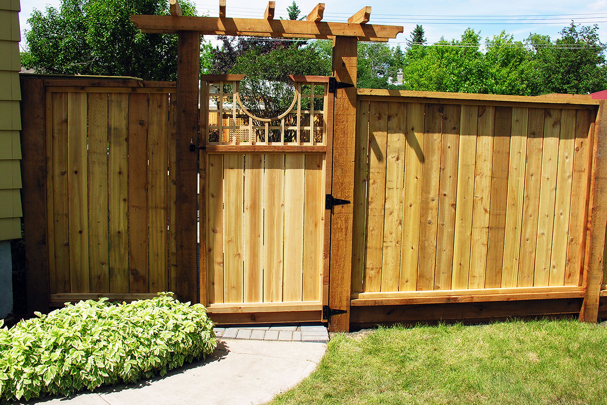 Wooden Fence in Calgary built by Ananda Landscapes